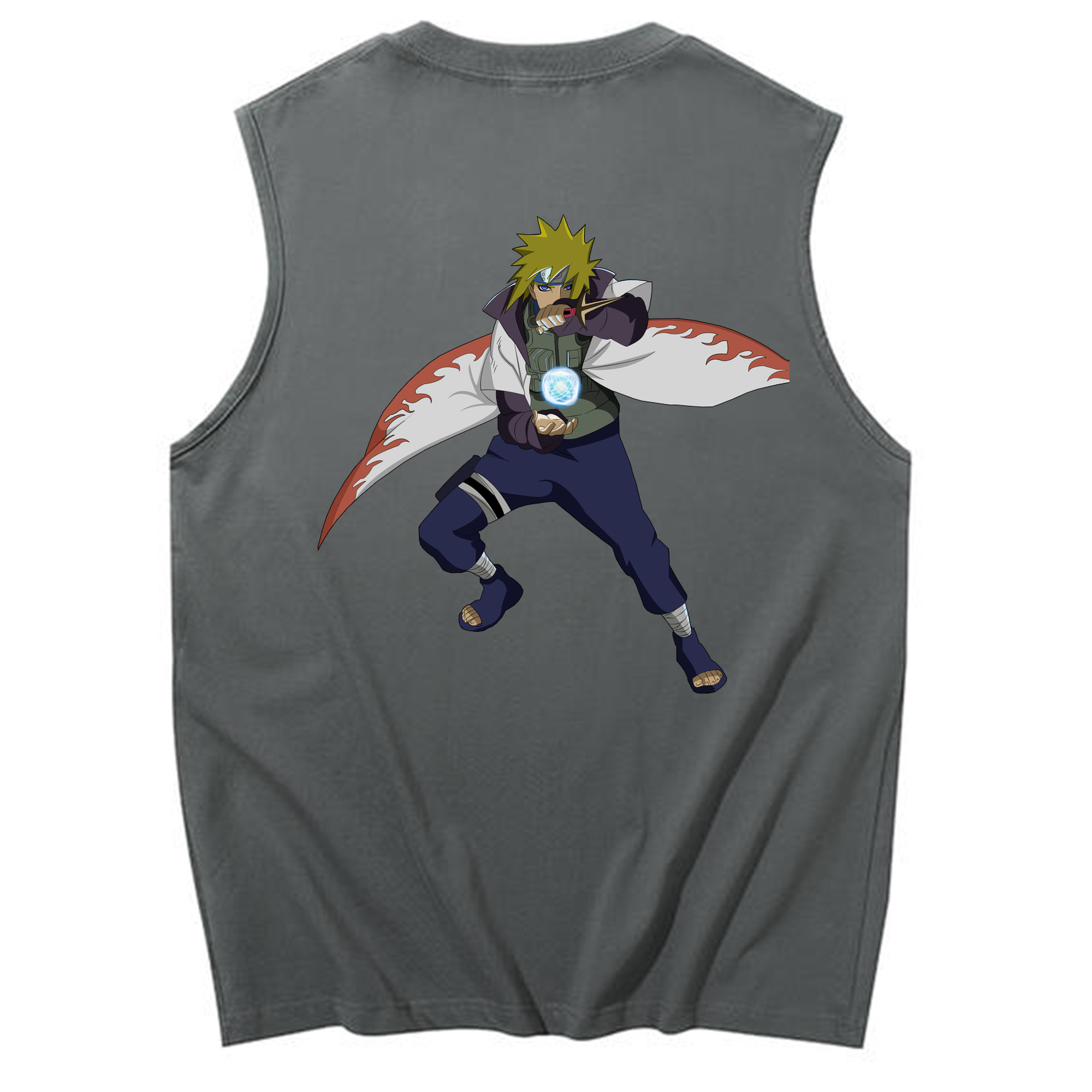 （画像用） NARUTO -ナルト- 波風 ミナト Namikaze Minato コットン100％タンクトップ（背面プリント）